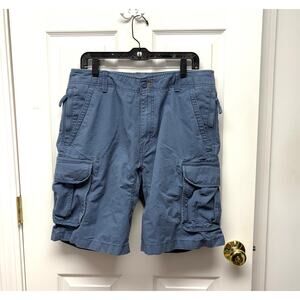 L.L.Bean Men’s Shorts 35W Blue Cargo Cotton Natural Fit Utility Outdoors Hiking